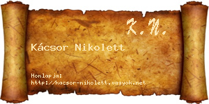 Kácsor Nikolett névjegykártya